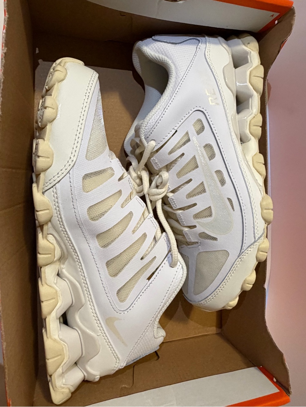 Nike Reax White and Cream Sneakers